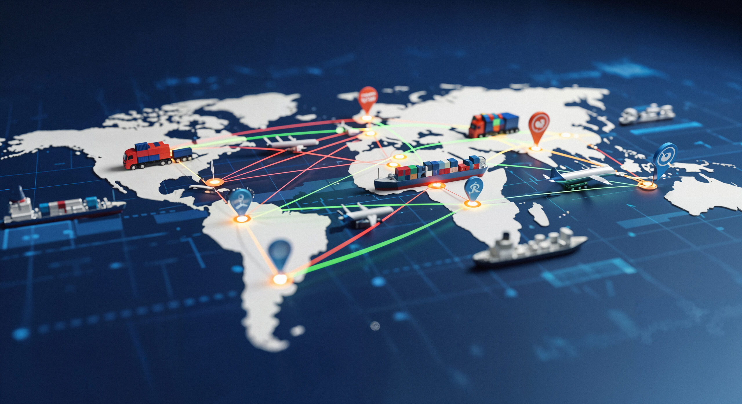 Global Logistics Transportation Network Scaled